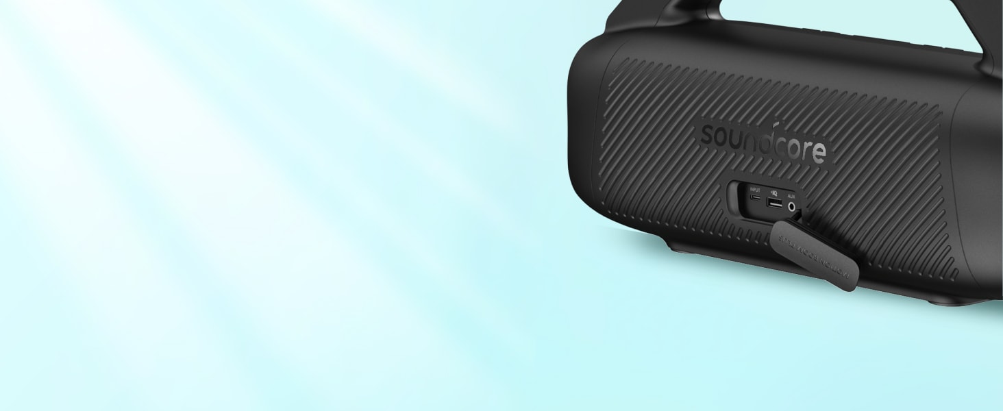 Soundcore Motion Boom Plus: портативна колонка Anker, 80W, IP67, Powerbank, Bluetooth, чорна