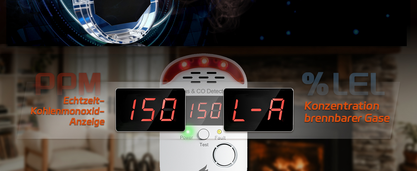 Комбінований детектор газу та чадного газу (CO) Firlarm з LED-індикатором та мережевим штекером, датчик витоку горючих газів для кухні, гаража та кемпера