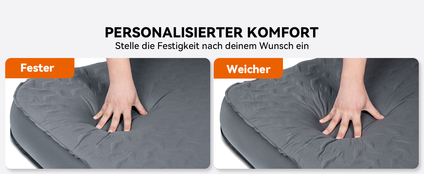Самонадувний кемпінговий килимок HIKENTURE Comfort Plus, потовщена ізоляційна підстилка для кемпінгу з насосом-мішком, сіра