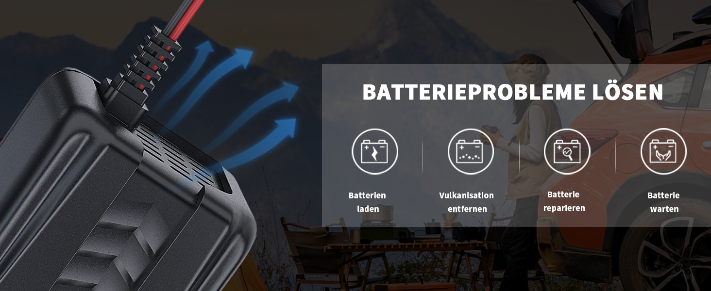 Зарядний пристрій для акумулятора LEICESTERCN 12V/24V - автоматичний, 5/10/25A, LCD, для авто, мото, 6V/12V