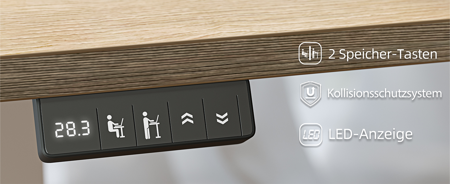 Електричний регульований стіл BEXEVUE 120x60 см, білий. Стіл для роботи з пам'яттю, комп'ютерний. Матеріал: акорн