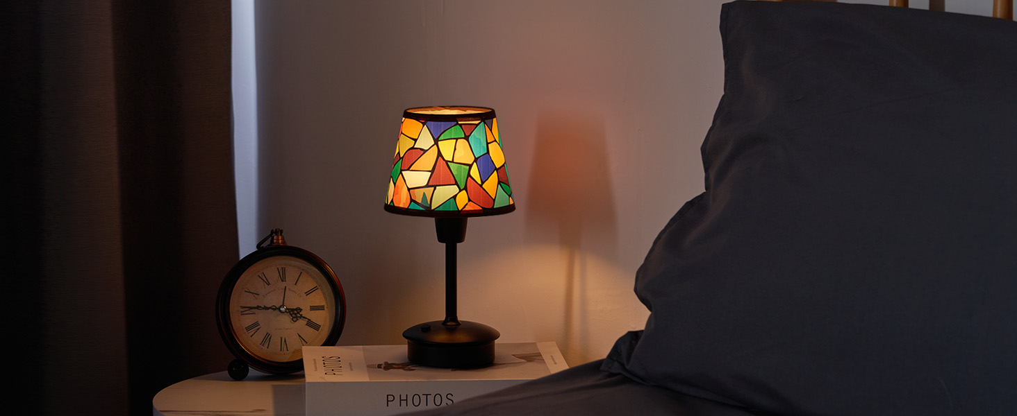 2 шт. Бездротові настільні лампи для обіднього столу з акумулятором 5200mAh, сенсорне регулювання яскравості, портативні лампи для ресторану, вітальні, спальні, бару, їдальні, нічники (багатобарвні, 2 шт.)