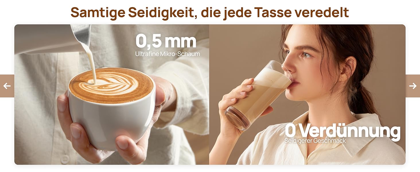 Електричний спінювач молока Dreo 8-в-1 для лате-арт, 270 мл, з підігрівом, LED, сріблястий