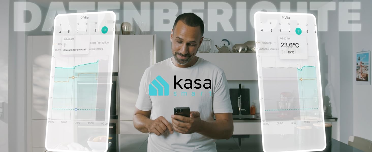 TP-Link Kasa Smart Термостат для радіатора WiFi Starter Kit (Хаб + 1 Термостат), Керування опаленням через додаток Kasa, Геофенсинг, Розпізнавання відкритих вікон, Matter, Сумісність з Alexa