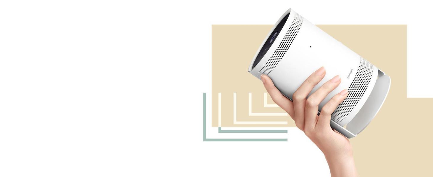 Samsung The Freestyle: Портативний LED-проектор Full HD HDR10 з автонастроюванням та 360° звуком (2023)