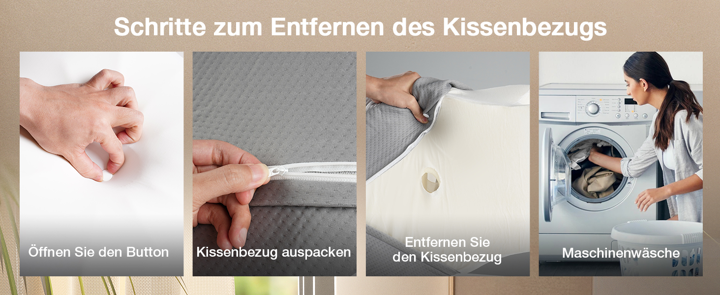 Ортопедична подушка для шиї з Memory Foam, сертифікат Oeko-TEX®, ергономічна подушка для сну на боці, спині та животі, сірого кольору