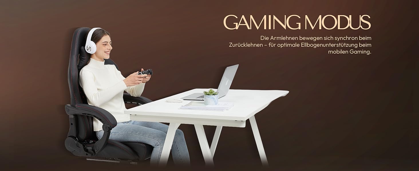 Ігровий крісло Dowinx з регульованою підніжкою, масажним поперековим валиком та офісним комфортом, до 200 кг, кут нахилу спинки 165°, чорний