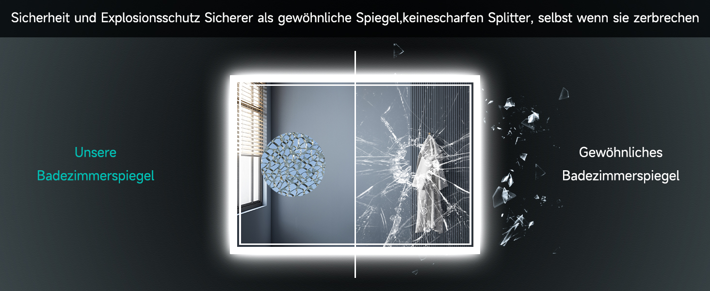 Дзеркало для ванної кімнати SONNI LED з підсвічуванням 80x60 см, прямокутне, біле