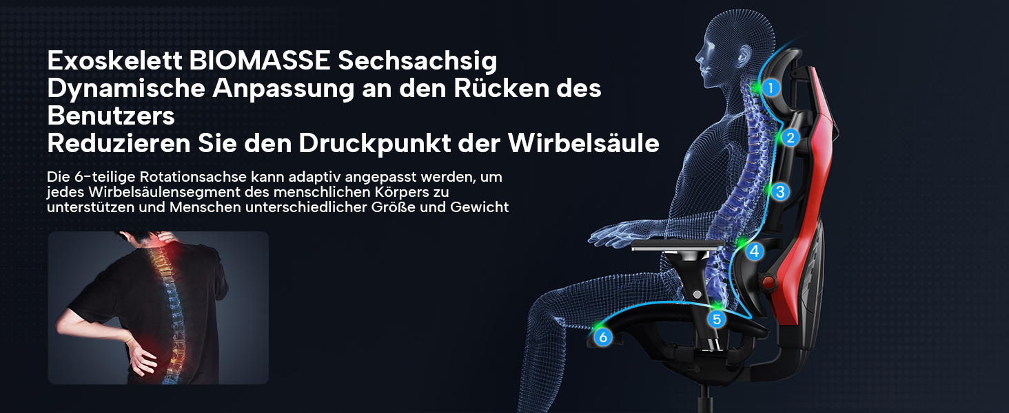 Ігрове крісло EUREKA ERGONOMIC дихаюче сітчасте з 4D підлокітниками чорно-червоне