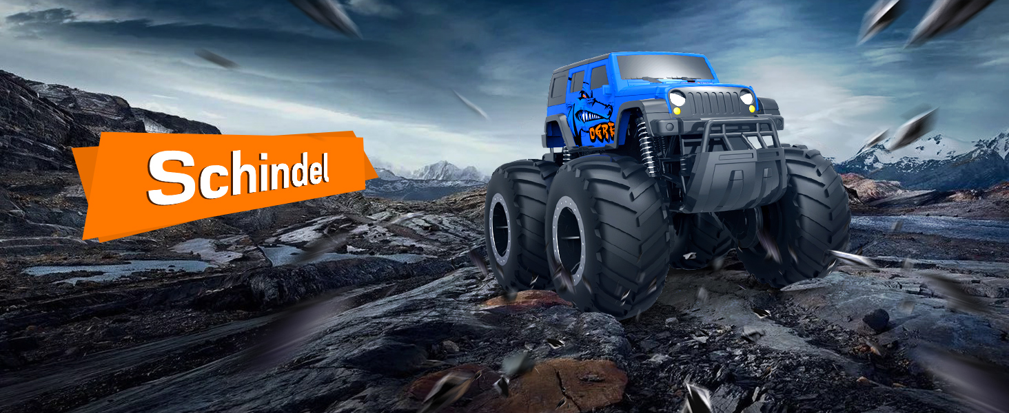 Радіокерований позашляховик Monstertruck 2.4GHz 4WD (до 15+ км/год) з двома акумуляторами, водонепроникний, для дітей від 6 років