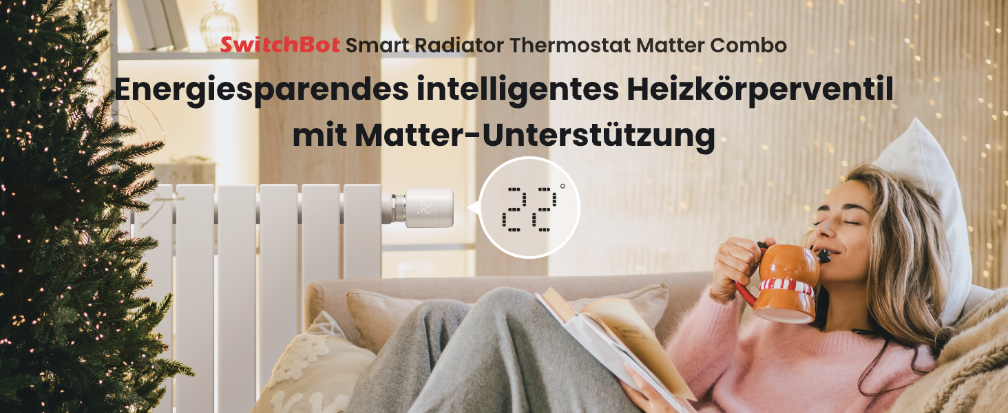 Розумний термостат для радіатора SwitchBot Matter Combo, Bluetooth керування через додаток, розклад, енергозбереження, сумісність з Alexa, Apple Home та Home Assistant