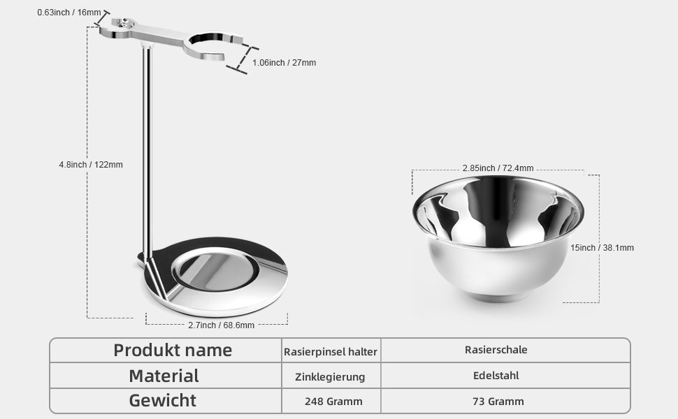 Набір для гоління Favali для чоловіків, підставка для щіток з нержавіючої сталі, тримач з чашею для гоління, безпечна підставка для гоління (макс. 60 символів)