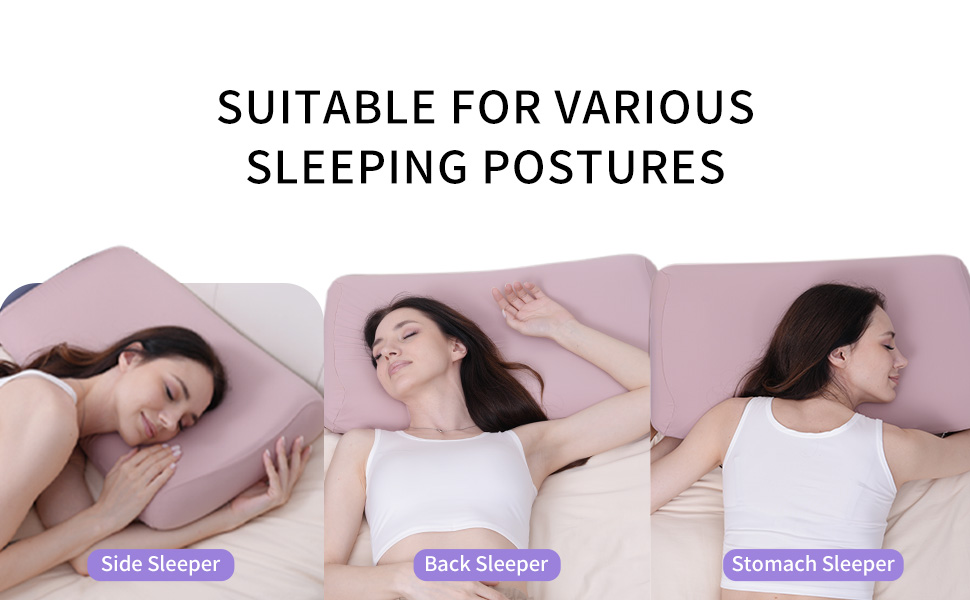 Подушка Memory Foam з ефектом пам'яті, ергономічна, для сну на боці, спині та животі - блакитна