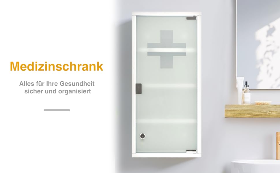 Медичний шкаф Zedelmaier з нержавіючої сталі, 4 відділення, для зберігання ліків, з замком, 57 x 27 x 12 см, білий