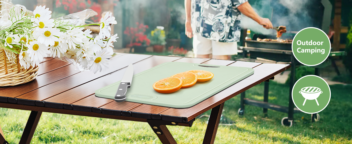Дошка обробна Gintan (2 шт) гнучка TPU, антиковзка, з жолобком для соку, сіра/зелена