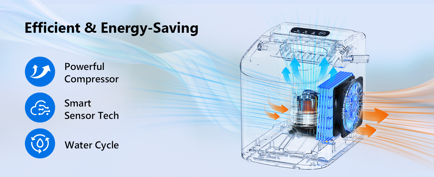 VINATO Льодогенератор портативний для дому та офісу, 12 кг/24 год, срібний. Швидке виробництво льоду (6-8 хв), з лопаткою та кошиком.