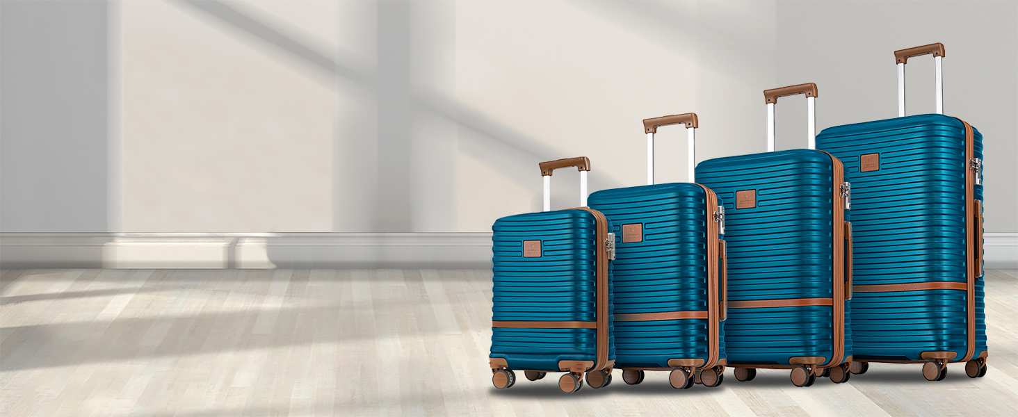 Набір дорожніх валіз Joyway 6 предметів, жорстка оболонка, з косметичкою, 4 колесами та TSA-замком, білий (комплект з валізою та сумкою)