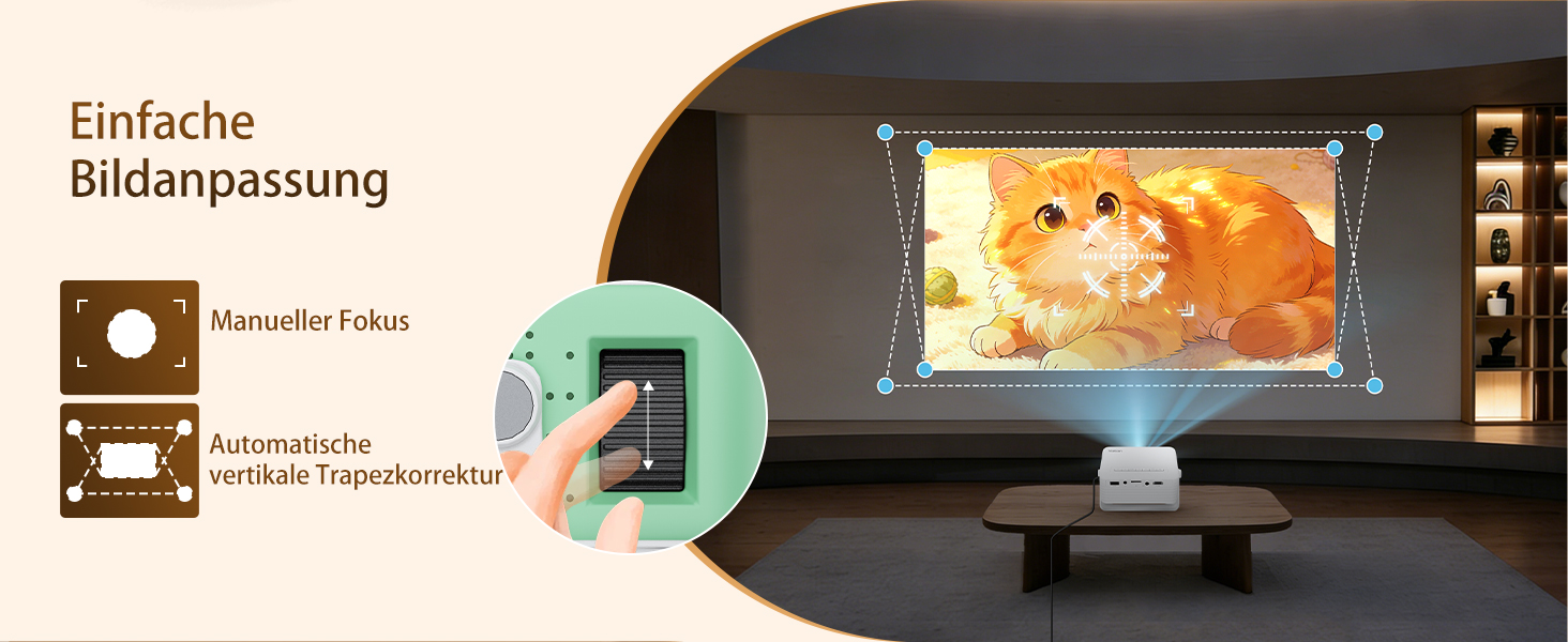 YOTON Mini Beamer 1080P: Портативний проектор для дому, спальні, HDMI/USB/PS5/ТВ-стік, чорний (зелений)
