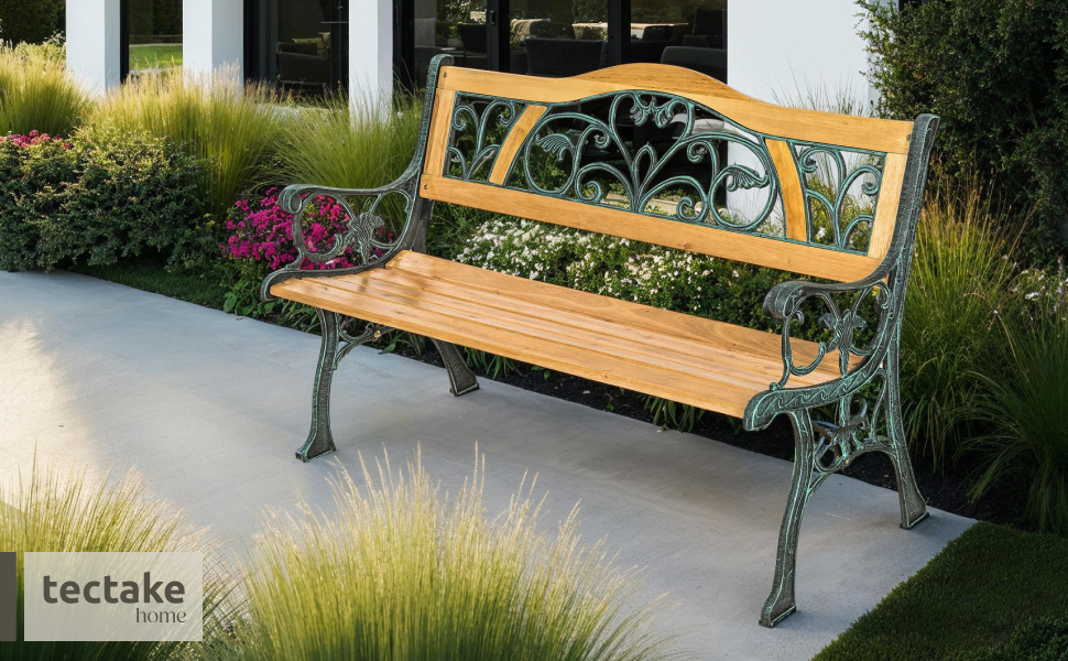 Тектайк (tectake) лавка для саду на 2 особи, дерев'яна, в стилі кантрі, 119,5 x 62 x 83 см, 'Міхаела'