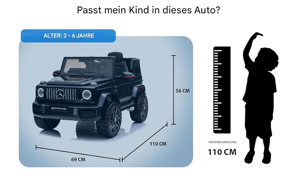 Дитячий електромобіль Mercedes G-Class 12V RIRICAR, чорний, з пультом керування