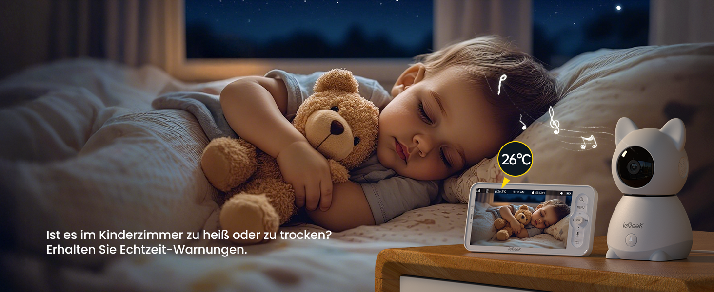 Відеоняня ieGeek 2K з камерою та нічним баченням, 5