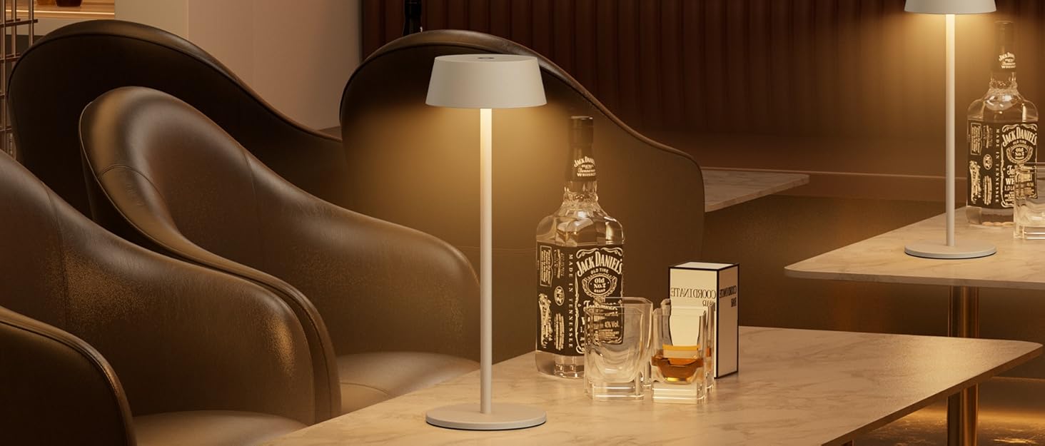 LED настільна лампа K-Bright 2 шт., акумуляторна, бездротова, тепле світло 3000K, регульована яскравість. Підходить для обіду, читання, спальні, саду та ін.