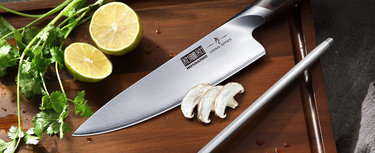 Набір кухонних ножів HOSHANHO: професійний шеф-ніж з нержавіючої сталі, 25 см, ергономічна ручка, подарункова коробка