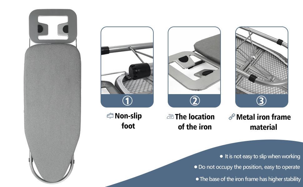 Прасувальна дошка Rainberg Tisch-Bügelbrett, компактна, чорна, 76 x 30 см, з бавовняним чохлом та підставкою для праски