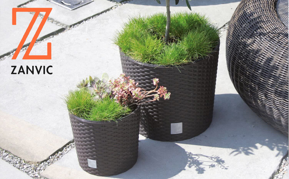 Пластиковий горщик для рослин 32 літри, 32 x 32 x 32,5 см, колір антрацит