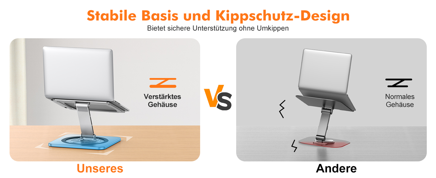 Підставка для ноутбука з поворотним столом 360°, регульована, ергономічна, з вентиляцією, складний тримач для кулінарної книги, сумісна з MacBook Air/Pro (10-16')