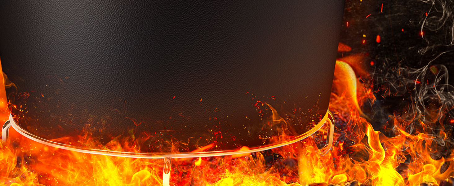 Голландська піч 2в1 з чавуну, 4.8л + сковорода з чавуну 1.8л - набір посуду для приготування, BBQ, кемпінгу та кухні. З кулінарною книгою та аксесуарами. 30 років гарантії. Чорний колір.