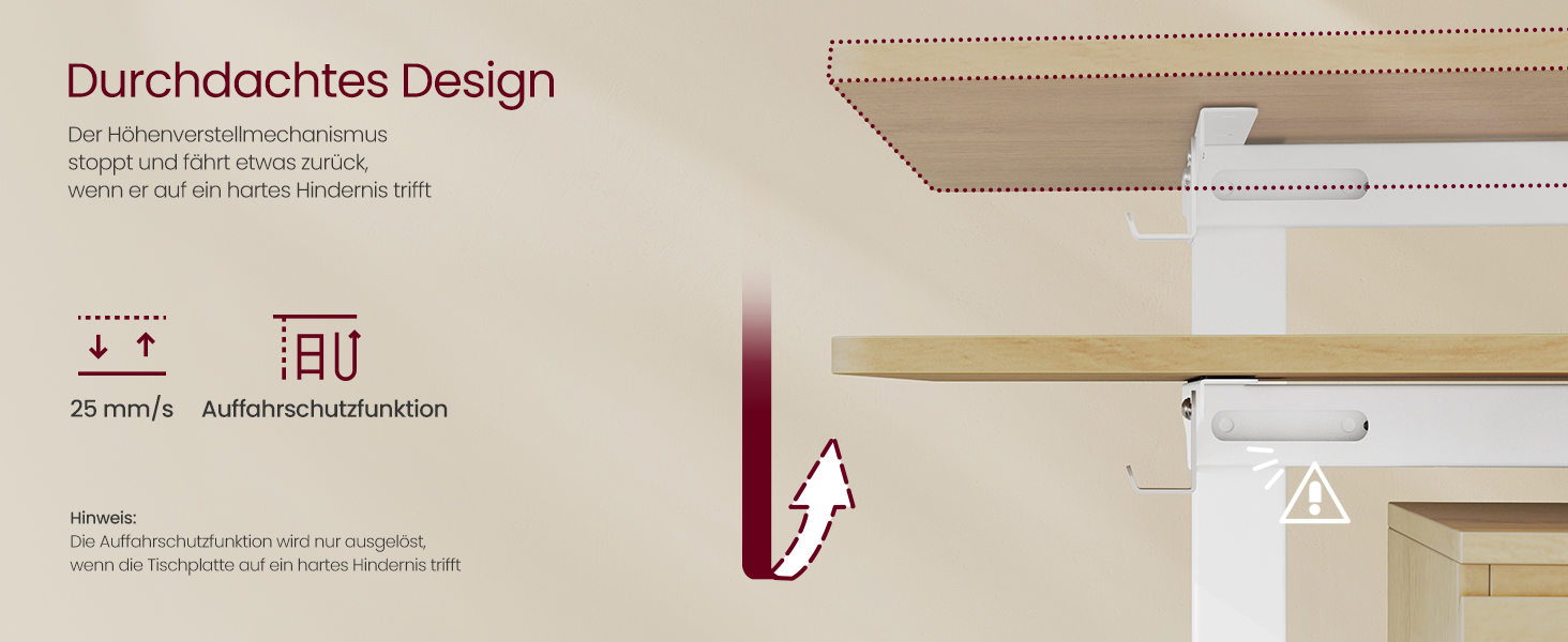 Електричний регульований стіл VASAGLE LSD02B0V2 - сталевий каркас, 3 пам'яті висоти, з гачками