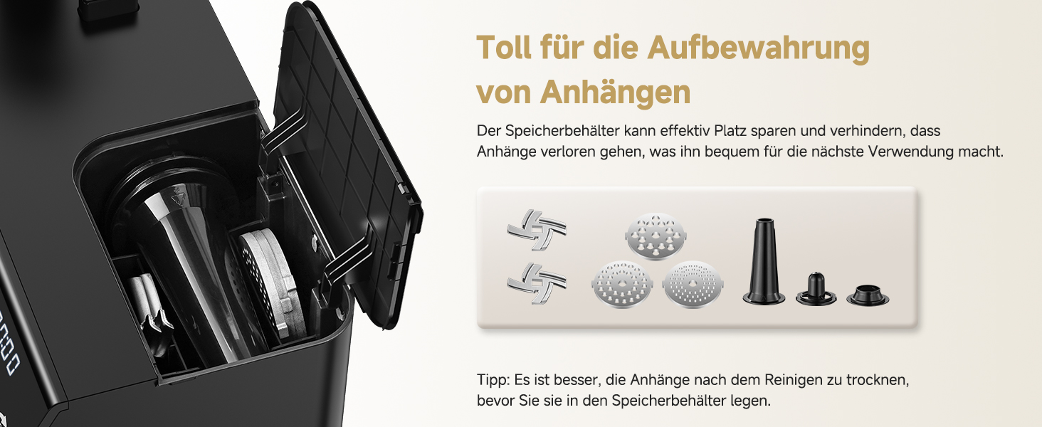 Електрична м'ясоподрібнювач AAOBOSI 3000W з LED-дисплеєм, 9 швидкостей, з нержавіючої сталі, для дому, з насадкою для ковбас та кіббе