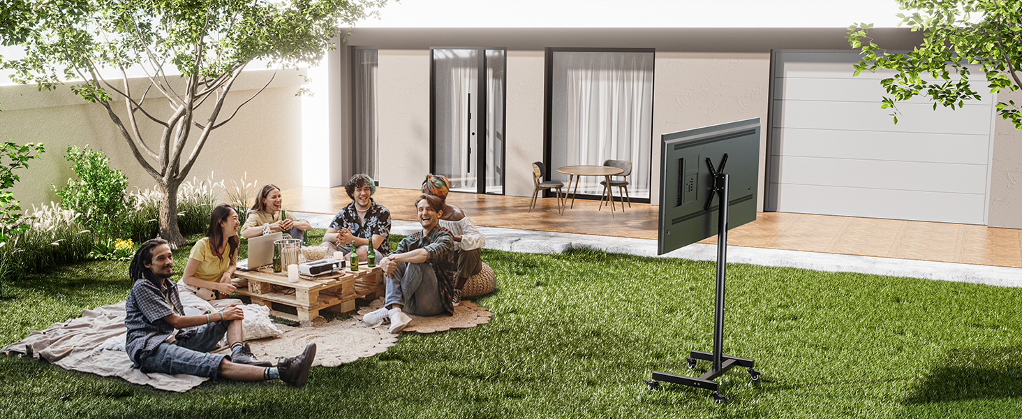 Підставка для телевізора на коліщатках для 17-50 дюймів, поворот 180°, регулювання висоти, VESA 300x300 мм, до 30 кг