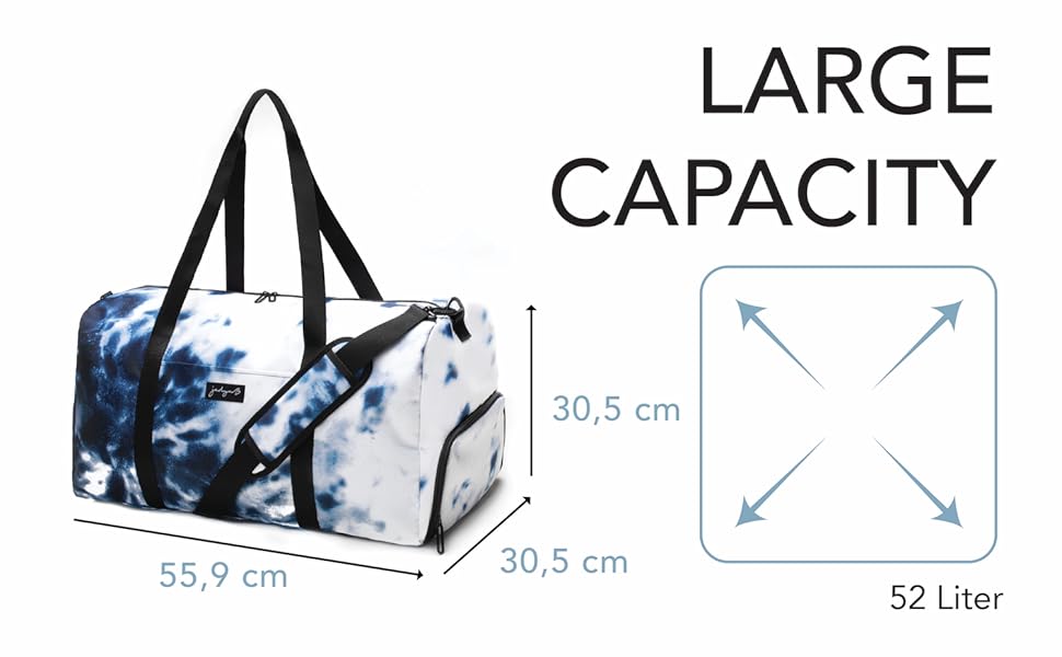 Велика жіноча спортивна сумка Jadyn 22 / сумка для вихідних з кишенею для взуття, Дорожня сумка батик