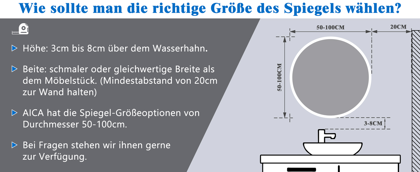 Круглий LED дзеркало для ванної кімнати 70 см з підсвічуванням, сенсорне керування, протизапітніння, Alpha Series, 70x70 см, холодне біле світло