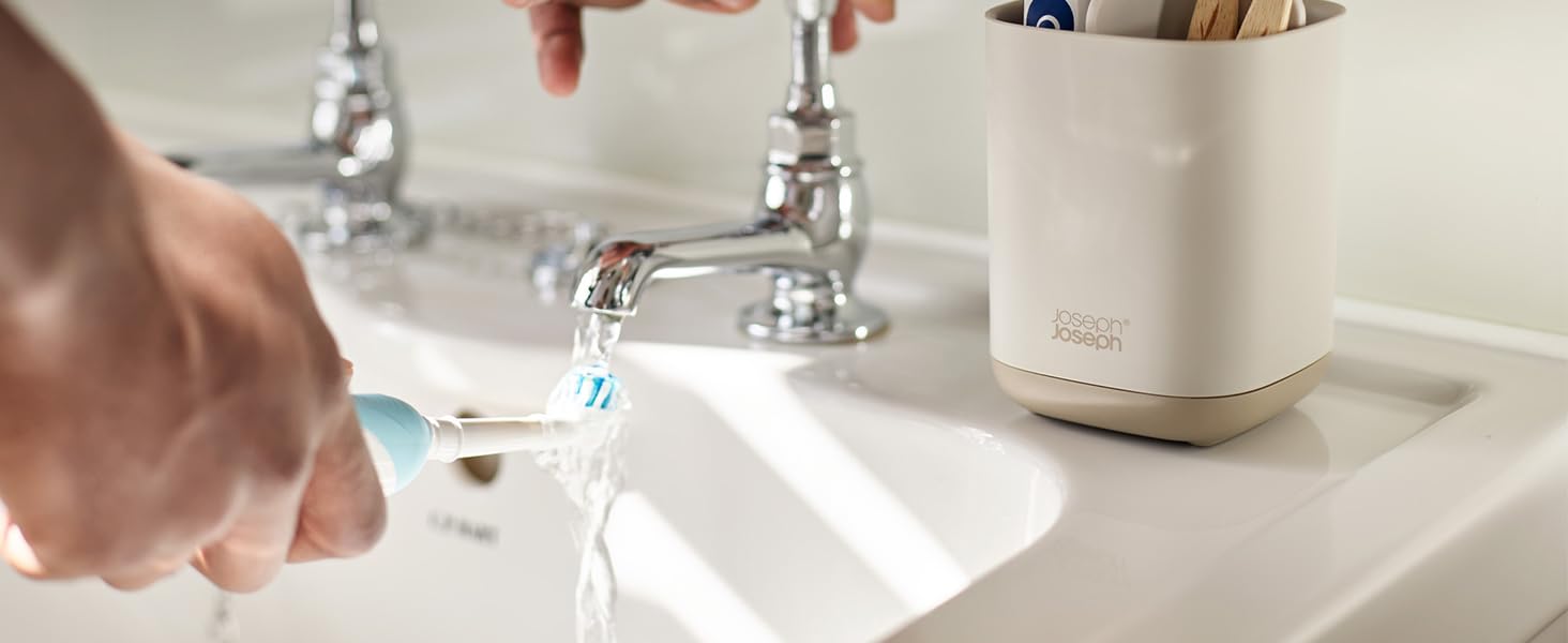 Набір для ванної кімнати Joseph Joseph Bathroom Beauties: миска, тримач для зубних щіток та дозатор мила, нержавіюча сталь, бежевий