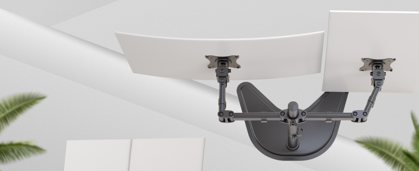 Підставка для монітора RICOO на 2 монітори, Dual Monitor Arm, TS7811 | Підставка для комп'ютерних моніторів 13-27 дюймів
