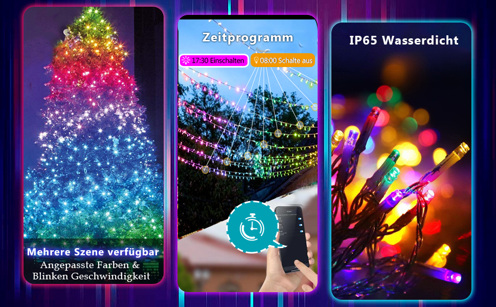 DOTWAYAW Гірлянда світлодіодна святкова 40м 400 LED, керування через додаток, 16 млн кольорів RGB, для прикраси ялинки