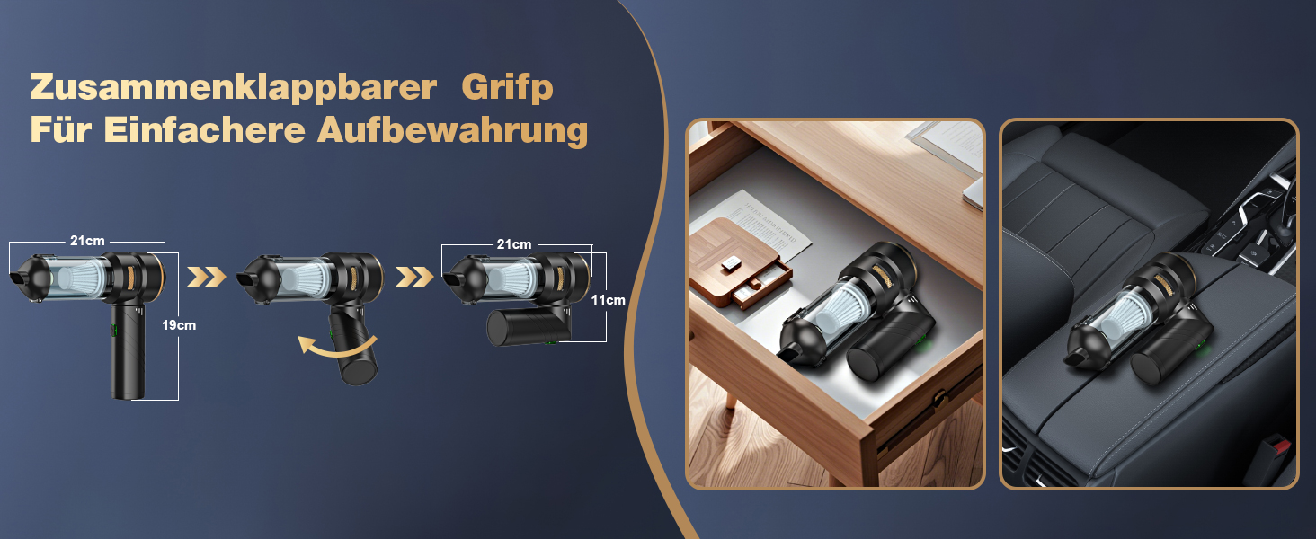 Акумуляторний ручний пилосос 4-в-1 для авто та дому, потужність 28000Па, бездротовий пилосос для прибирання шерсті тварин, кухні та офісу