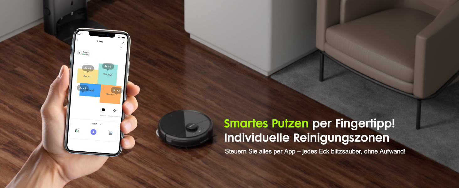 Робот-пилосос з функцією миття, автоматичне спорожнення (75 днів), потужність 8500Pa, зрізач для шерсті тварин, лазерна іграшка для котів, лазерна навігація, знімне м'яке прибирання, робот-пилосос для твердих поверхонь, килимів та шерсті тварин, чорний