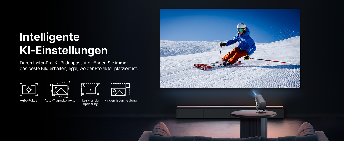 Портативний проєктор Dangbei Freedo з акумулятором, 450 ISO люмен, Google TV & Netflix, Dolby Audio, 1080P, HDR10, 165° нахил, Smart проєктор з WiFi & Bluetooth для дому та відпочинку на природі, 2,5 години роботи, з чохлом