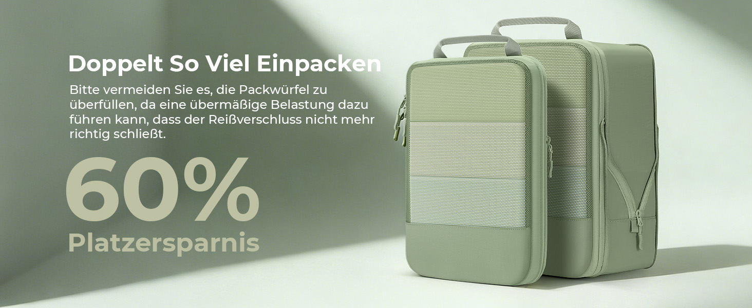 Набір компресійних органайзерів для одягу в подорожі 8 предметів, дорожні сумки-пакувальники для валізи та рюкзака, Matcha Green