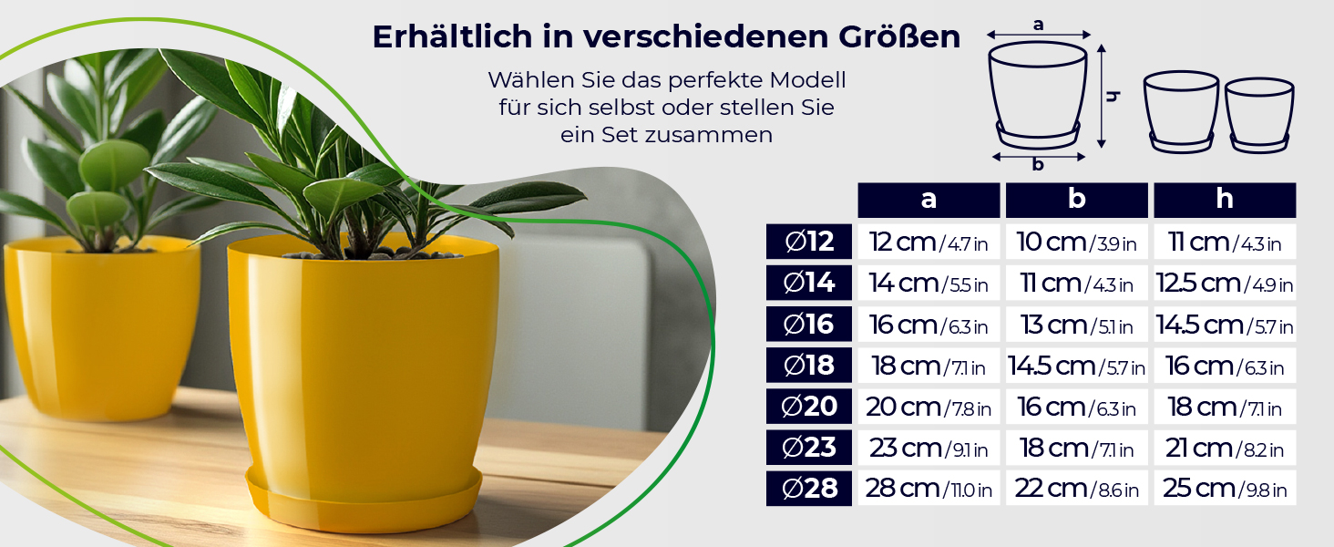Набір горщиків для квітів KADAX (3 шт., 20 см, бежевий) – пластикові горщики для дому, підвіконня, кімнатних рослин та трав