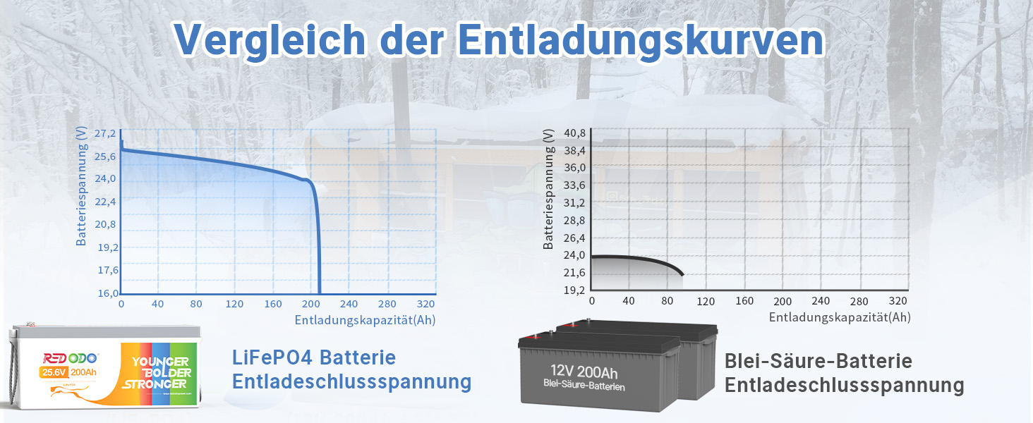 Акумулятор LiFePO4 Redodo 12V 100Ah, 100A BMS, літієва батарея глибокого циклу 4000-15000 циклів, максимальна потужність 1280 Вт, ідеальна заміна свинцево-кислотних акумуляторів для караванів, кемпінгу, сонячних домашніх систем, човнів (24V200Ah)