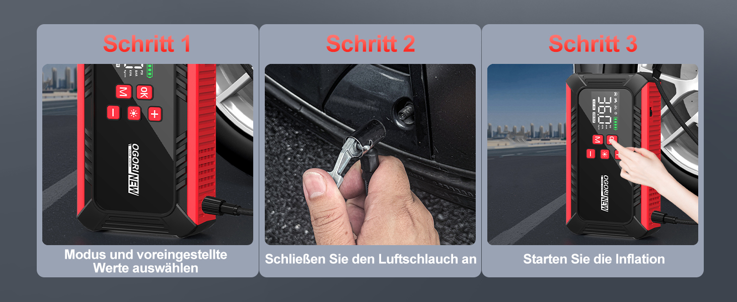 Powerbank для автомобіля з компресором 150 PSI, 7000A, 12V, 8L/10L (бензин/дизель), LED-ліхтарик