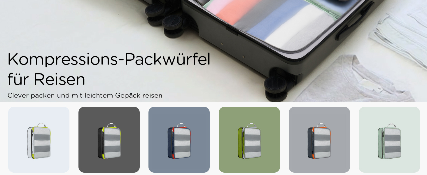 Набір компресійних органайзерів для одягу в подорожі Cipway, 6 шт, сітчасті легкі пакувальні куби для валізи та рюкзака, шавлієво-зелений