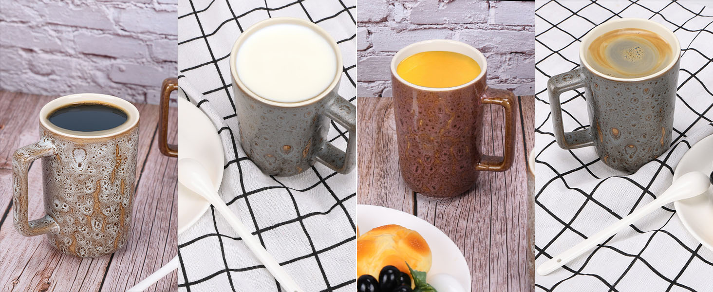 Набір кавових чашок EYMPEU 4 шт., 450 мл, дизайн