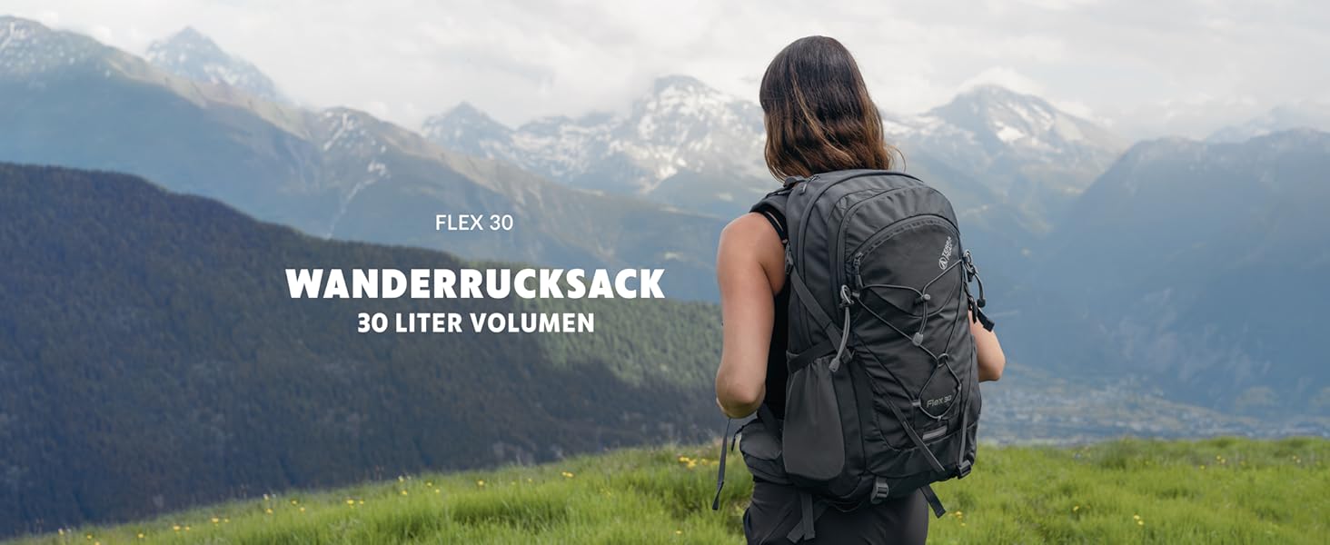 Похідний рюкзак Terra Peak Flex 30 л з вентиляцією для спини, гідратаційної системою і захисним чохлом від дощу