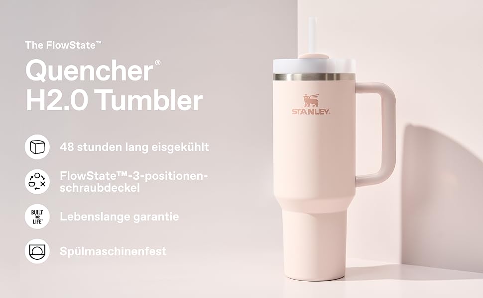 Термопляшка Stanley Quencher H2.0 Flowstate 1.2L з трубочкою - блакитний сосна (Blue Spruce)